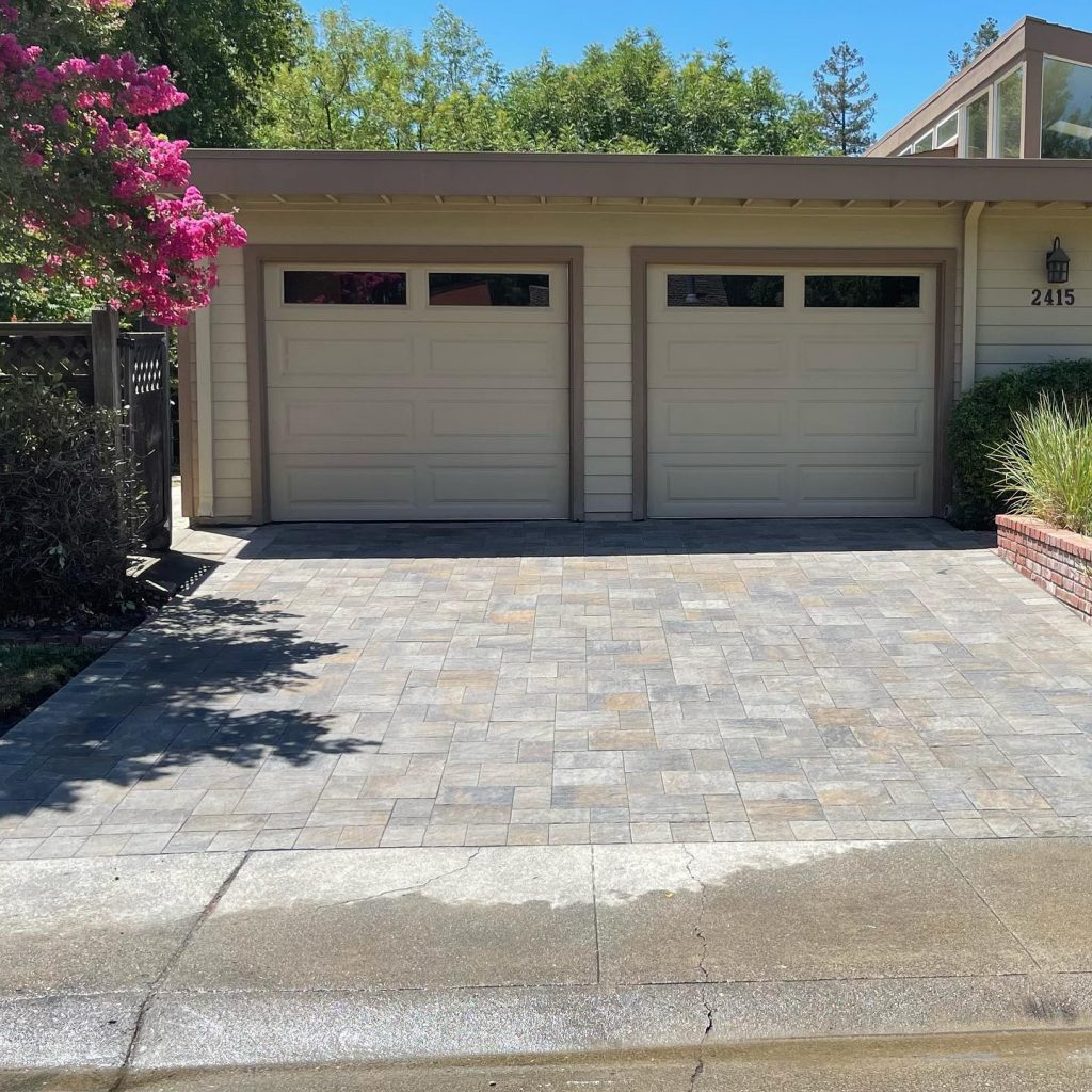 Stone paver driveway installed for a client in Denver, Colorado